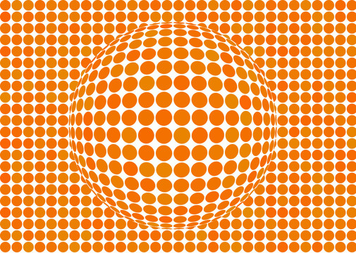 橙色圆点球面立体背景