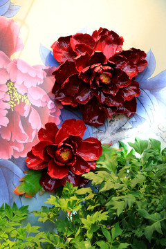 瓷雕牡丹花