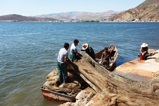 洱海的渔民