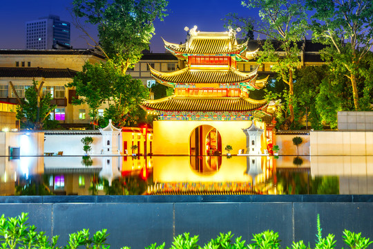 南京夫子庙古建筑夜景