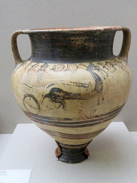 叙利亚彩绘马车纹陶罐