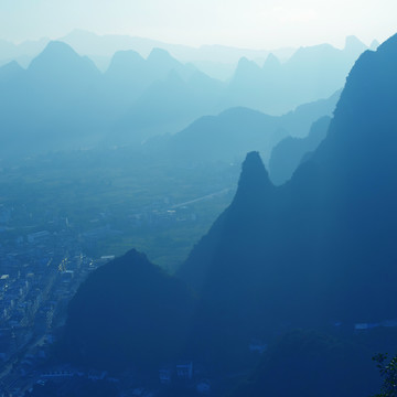 蓝调山水