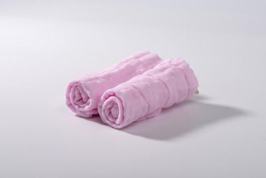粉色婴儿方巾