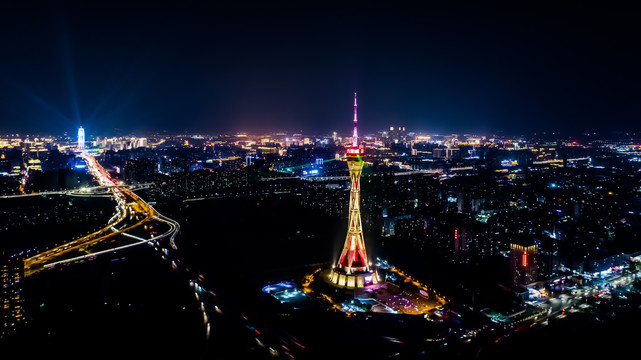 郑州地标中原福塔夜景