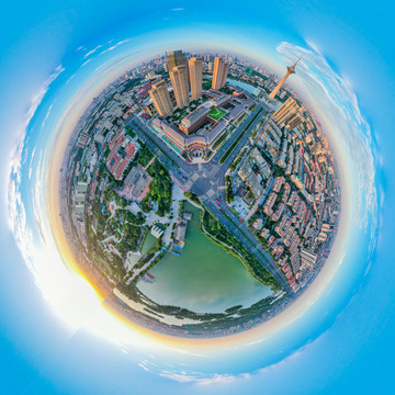 天塔地区720度球形全景图