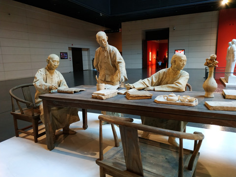 清朝文人官员雕塑