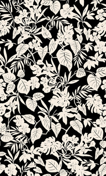 纺织品花样设计图花叶子