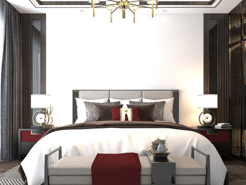 卧室效果图之现代奢华风格