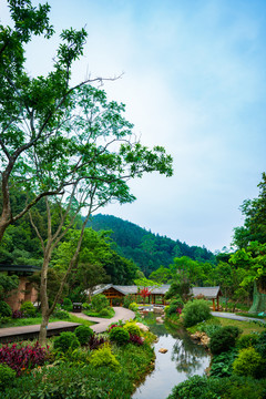 广西高峰森林公园中式园林景观