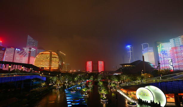 杭州钱江新城夜景