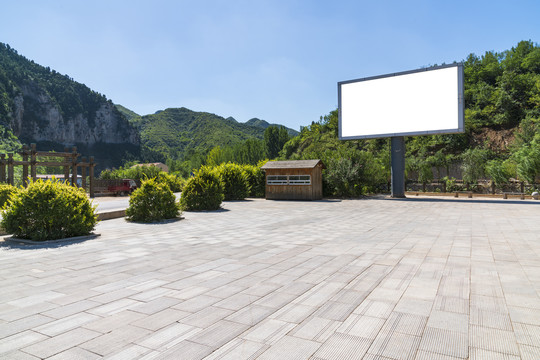 石板前景的显示屏