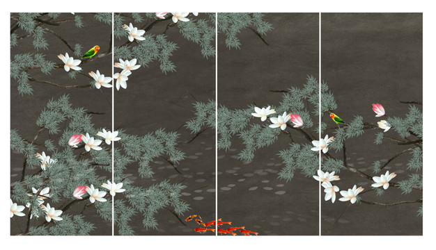 原创手绘花鸟