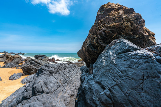 海南博鳌正门海山钦湾礁石