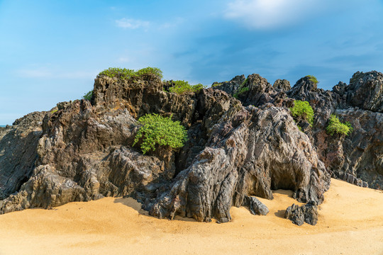 海南博鳌正门海山钦湾礁石