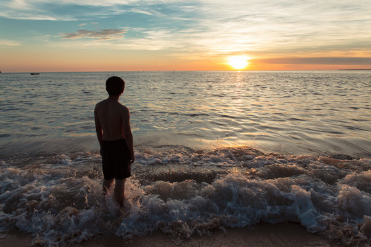 海边的夕阳