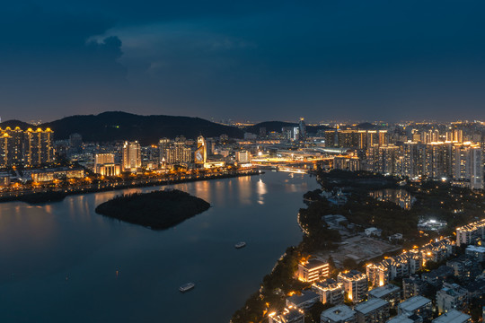 福建厦门筼筜湖南湖公白鹭洲夜景