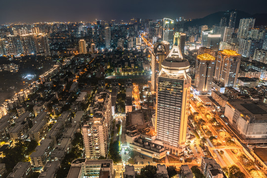 厦门湖滨南路闽南大酒店夜景