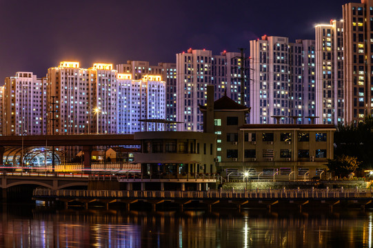 中国长春伊通河夜景