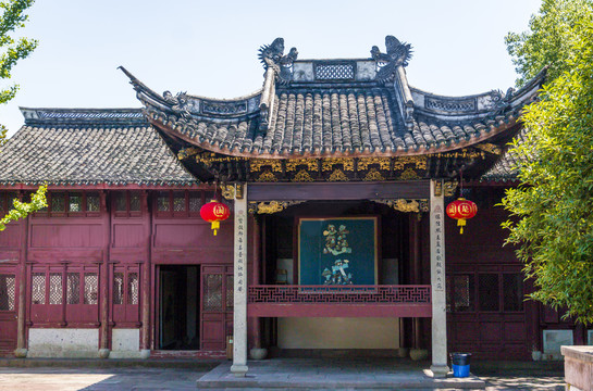 中国浙江宁波慈城城隍庙戏台建筑