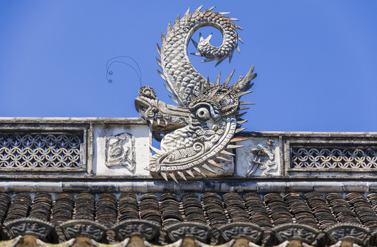 宁波慈城城隍庙硬山顶正脊图案