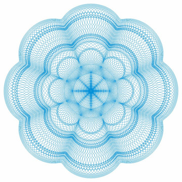 防伪团花蓝色系
