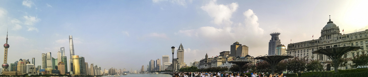 上海浦东新区外滩建筑群全景图