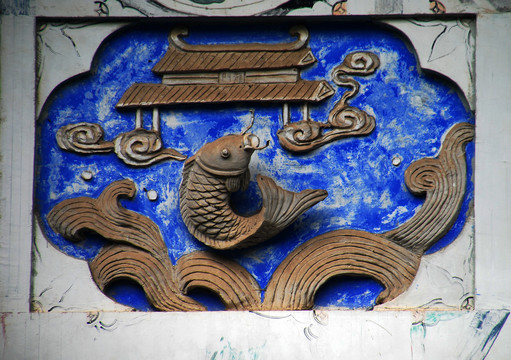 中式门楼雕刻