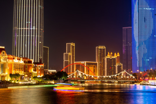 天津海河夜景