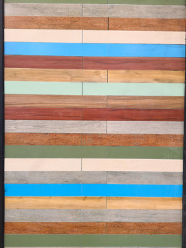 彩色木条墙
