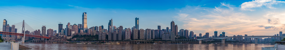 高清重庆城市天际线全景接片