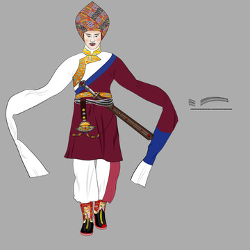 藏族传统人物服饰图男