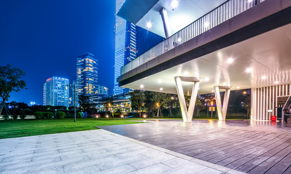 深圳现代建筑景观夜景