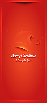 红色圣诞节简约手机海报
