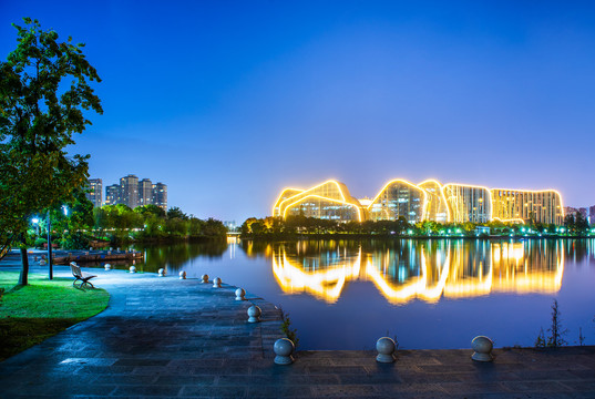 杭州白马湖夜景