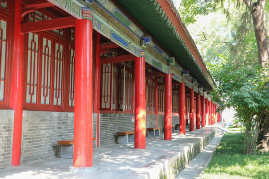 西安碑林古建筑廊柱