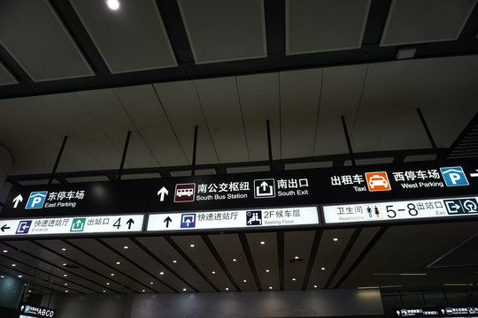 北京南站大厅指示牌