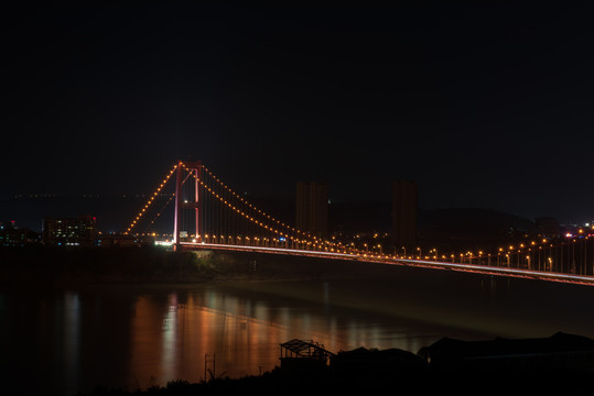 宜昌长江公路大桥夜景
