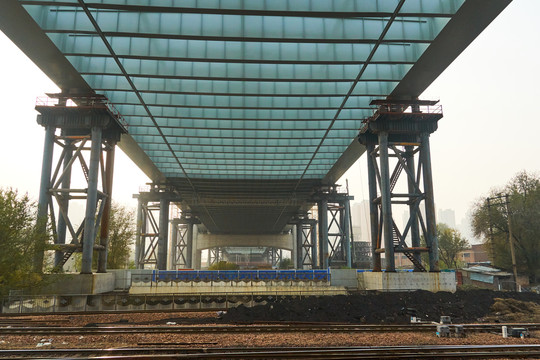 郑州北站跨铁路桥建设