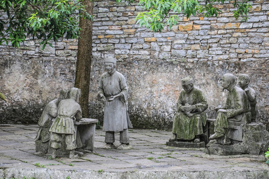 中国贵州安顺天龙屯堡雕塑