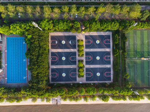 湖北武汉汉阳江滩航拍风光