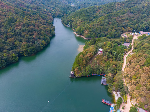 武汉木兰天池风景区航拍风光