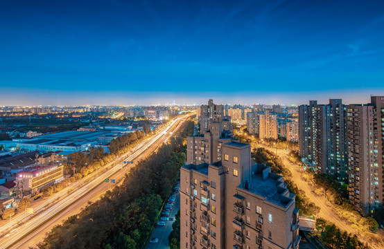 上海城郊城市夜景