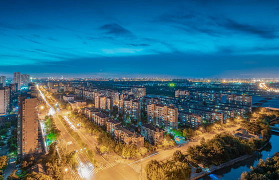 上海城郊城市夜景