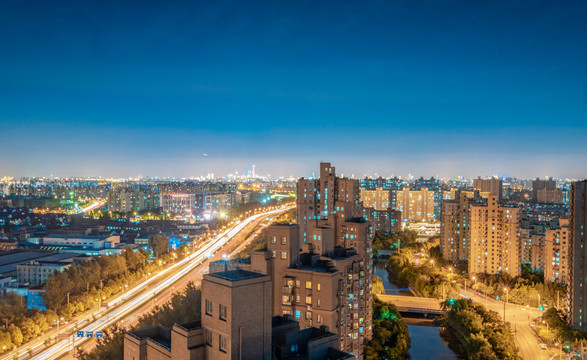 上海城郊城市夜景