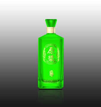 绿色酒瓶设计