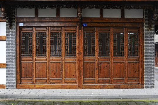 中式木门窗仿古实木门窗