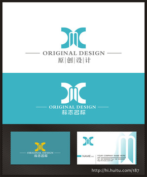 XM字母logo设计
