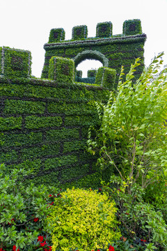 绿植装饰城墙