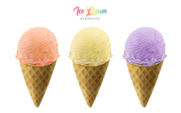 甜筒冰淇淋元素