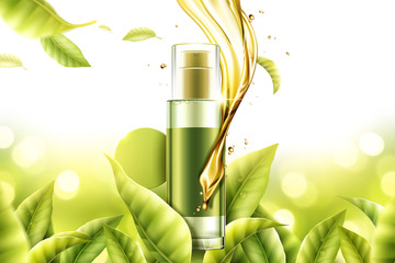 绿茶精华液广告设计